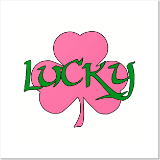 Lucky Shamrock - pink Posters and Art